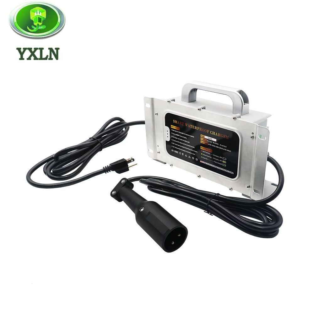 Waterproof 48 volt lead acid club car golf cart 48v charger 58.4V 15A lifepo4 lithium battery charger with round 3 pin plug