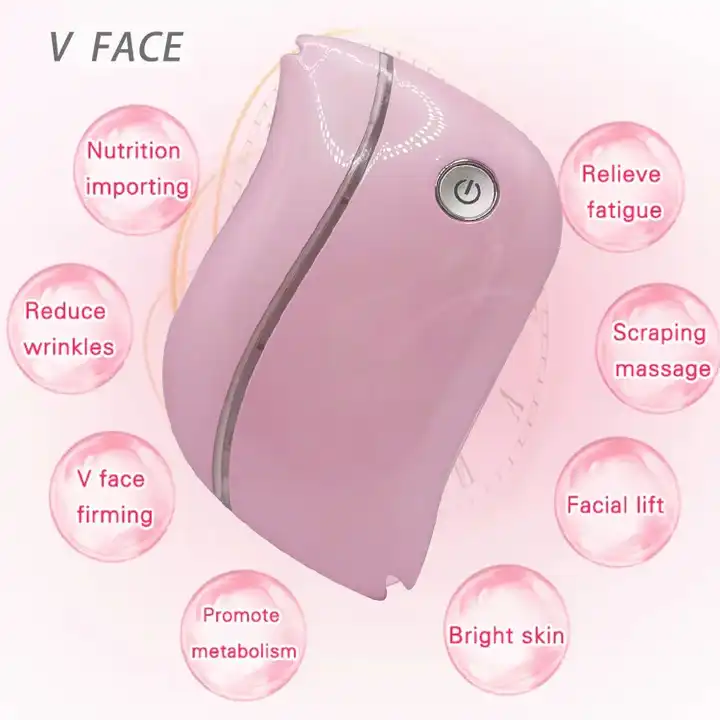 OEM Wholesale Heated Board Guasha Facial Tool Pink Vibrating Gua Sha For Scrapers Face Electric Gua Sha Massage