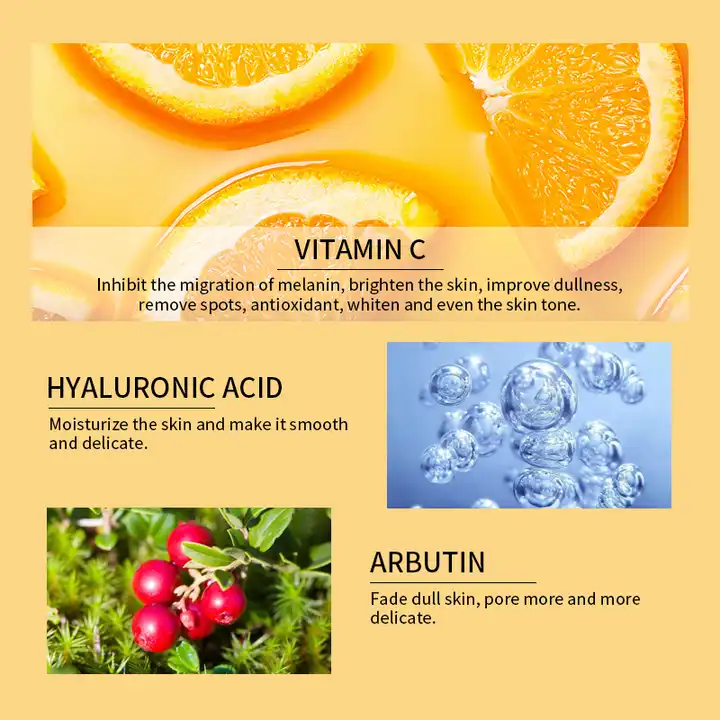 OEM Vit C Skin Care Serum Private Label Anti Aging Moisturizing Whitening Facial Brighteningvitamin C Face Serum