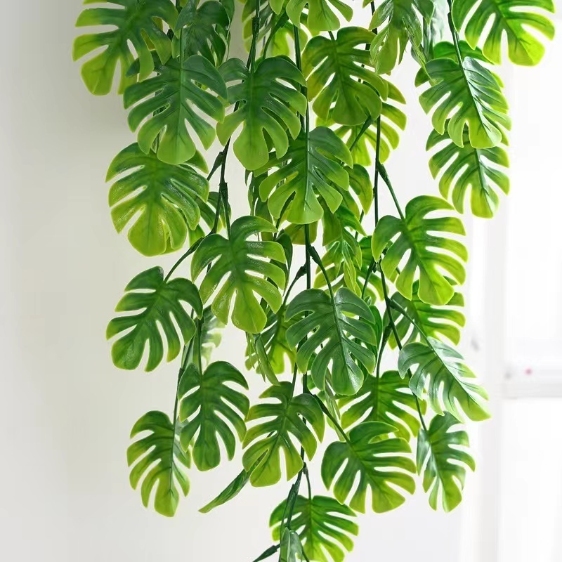 Simulation Of Dark Turtle Back Wall Hanging Green Leaf Rattan Artificial Plant Decorative Flower Vine For Indoor Decor