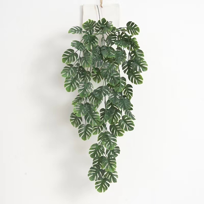 Simulation Of Dark Turtle Back Wall Hanging Green Leaf Rattan Artificial Plant Decorative Flower Vine For Indoor Decor