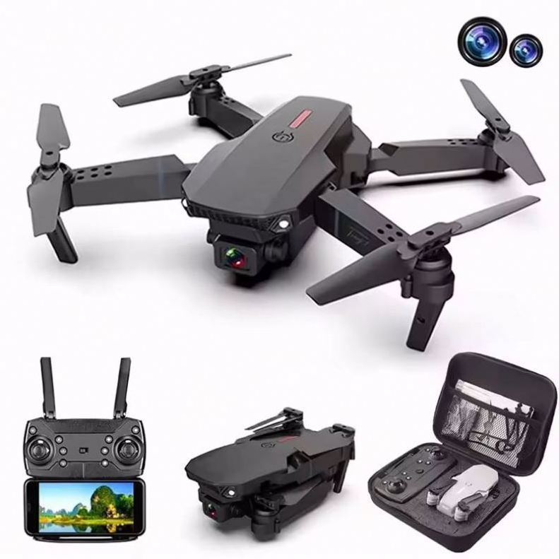 High Q E88 Drone Dual 4K H-D Camera Mini 3.7V 1800mAh Battery Quadcopter Mobile Phone APP Control Mini RC Foldable Drone