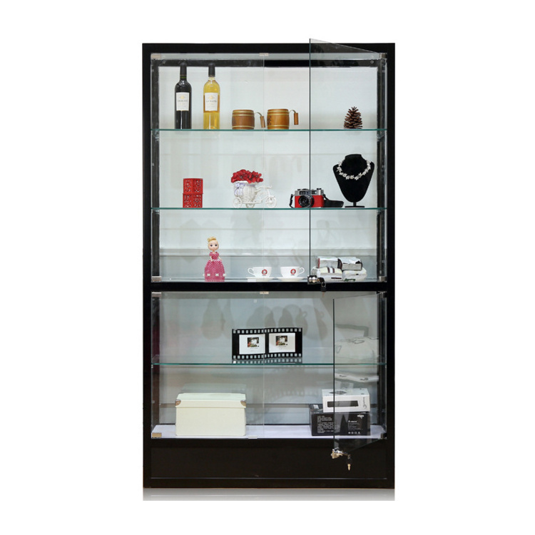 Lighting full glass vitrine showcase/vitrine glass display case/vitrine showcase display