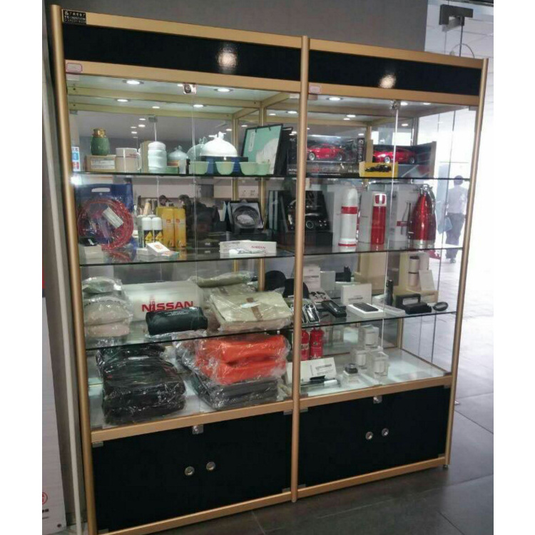 Lighting full glass vitrine showcase/vitrine glass display case/vitrine showcase display