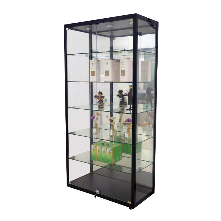 Lighting full glass vitrine showcase/vitrine glass display case/vitrine showcase display