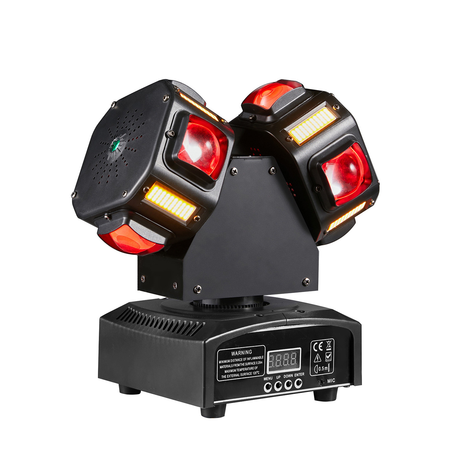 New led party beam strobe laser 3-in-1 moving head light 360 degree infinite rotation stage light red and green laser DJ light