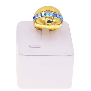 Custom 24 K Gold Plated Classic Big Rings Jewellery Stones Fashion Cubic Zirconia Women Ring Nigeria Women's Ring For Wedding