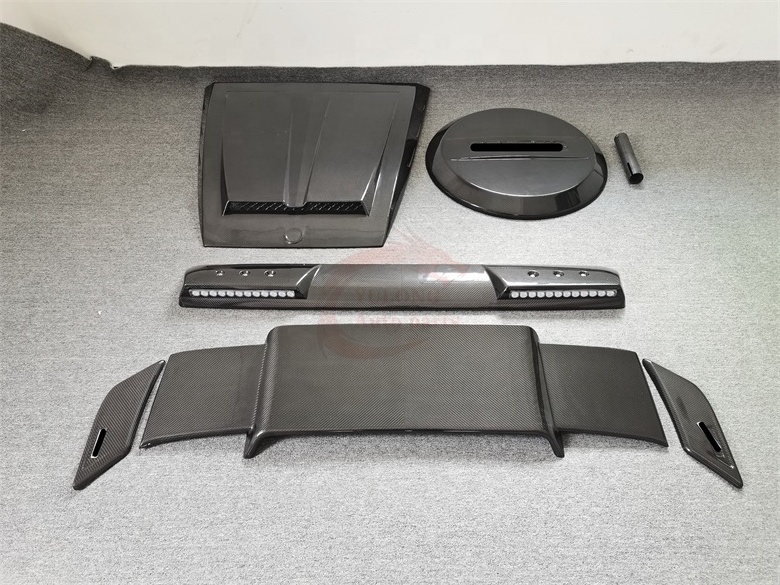 Dry carbon fiber body Kit B style rear spoiler hood Roof light spare tire cover for Mercedes Benz G Estate W464 G63 G550 G500