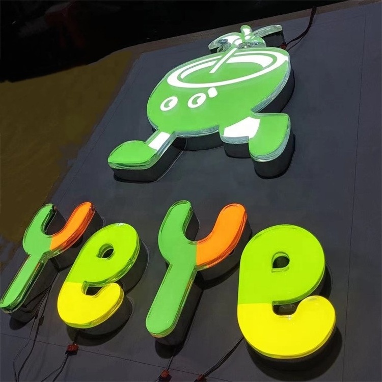 Custom Wall Name 3d Signage Acrylic Led Logo Sign Channel Letter Light 3d Front Shop Sign