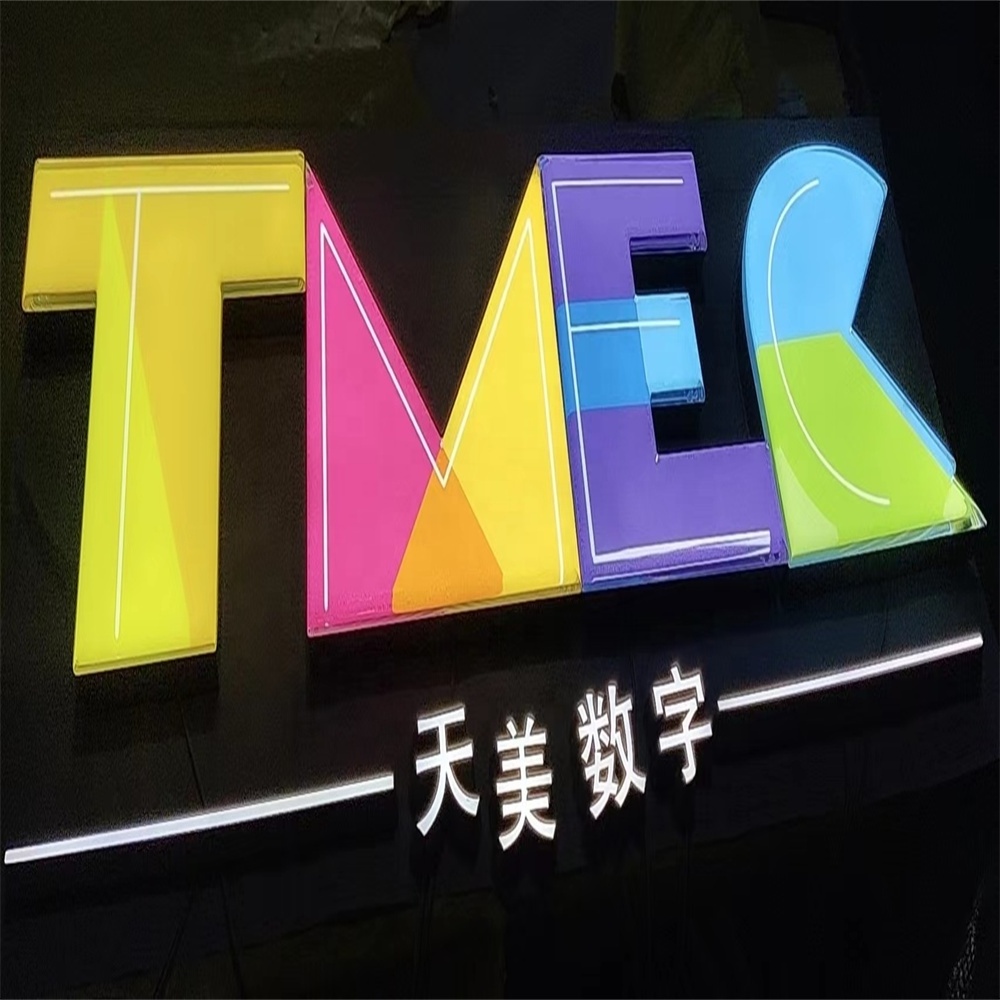 Custom Wall Name 3d Signage Acrylic Led Logo Sign Channel Letter Light 3d Front Shop Sign