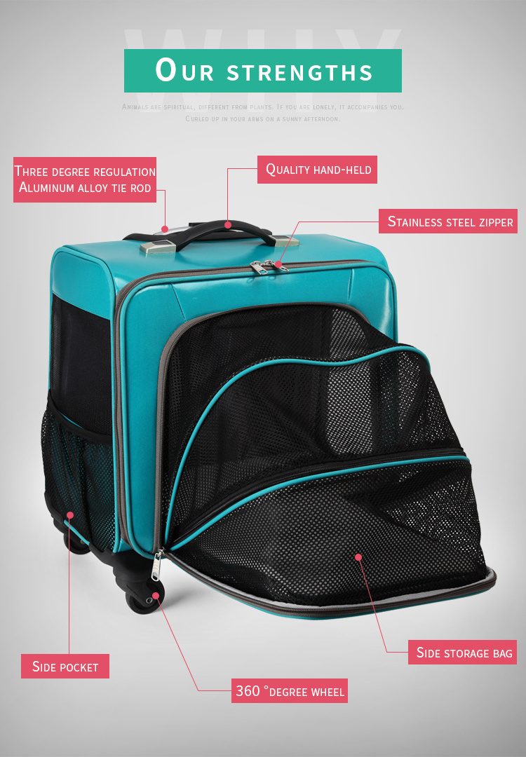 Pet cat trolley case oversized 15 kg dog travel two cats out portable four-wheel suitcase for travel weenkend