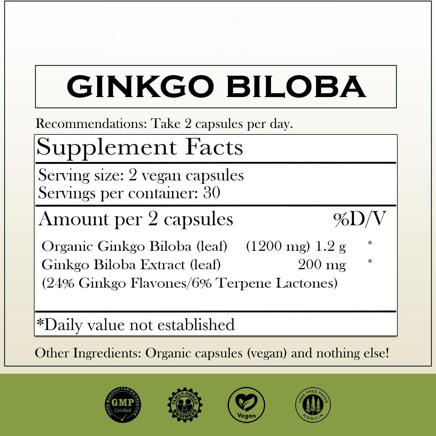 Factory Wholesale Ginkgo Biloba Extract powder Private Label Ginkgo Biloba Capsules