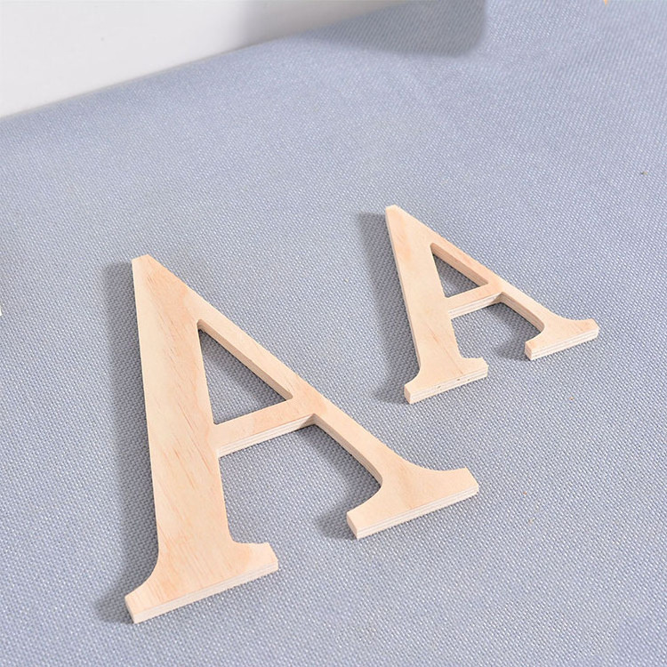 Office Decor DIY Wood Crafts Laser CNC Cut Wooden 26 English Alphabet Letters Wall Decorations For Family