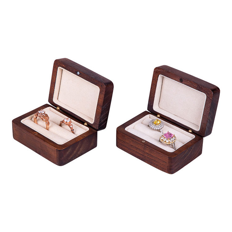 Wholesale In Bulk Hinged Square Luxury Fancy Ring Jewelry Packaging Storage Wood Crafts Gift Wooden Box