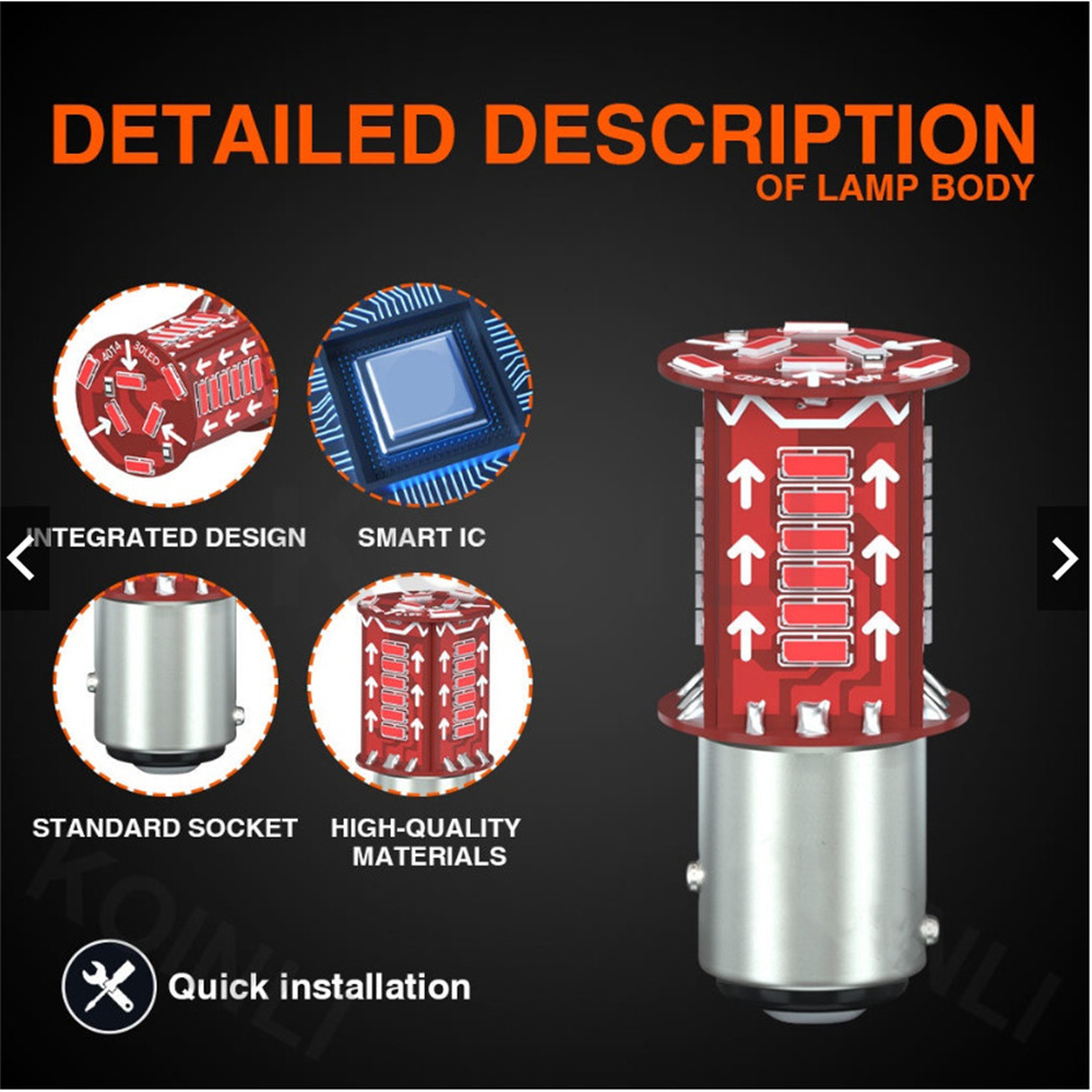 1x S25 Canbus 1157 Flash Flowing Motorcycles LED Light Bulb 3014 30smd LED P21W BAY15D LED LED Car led Brake Light 12V AC DC