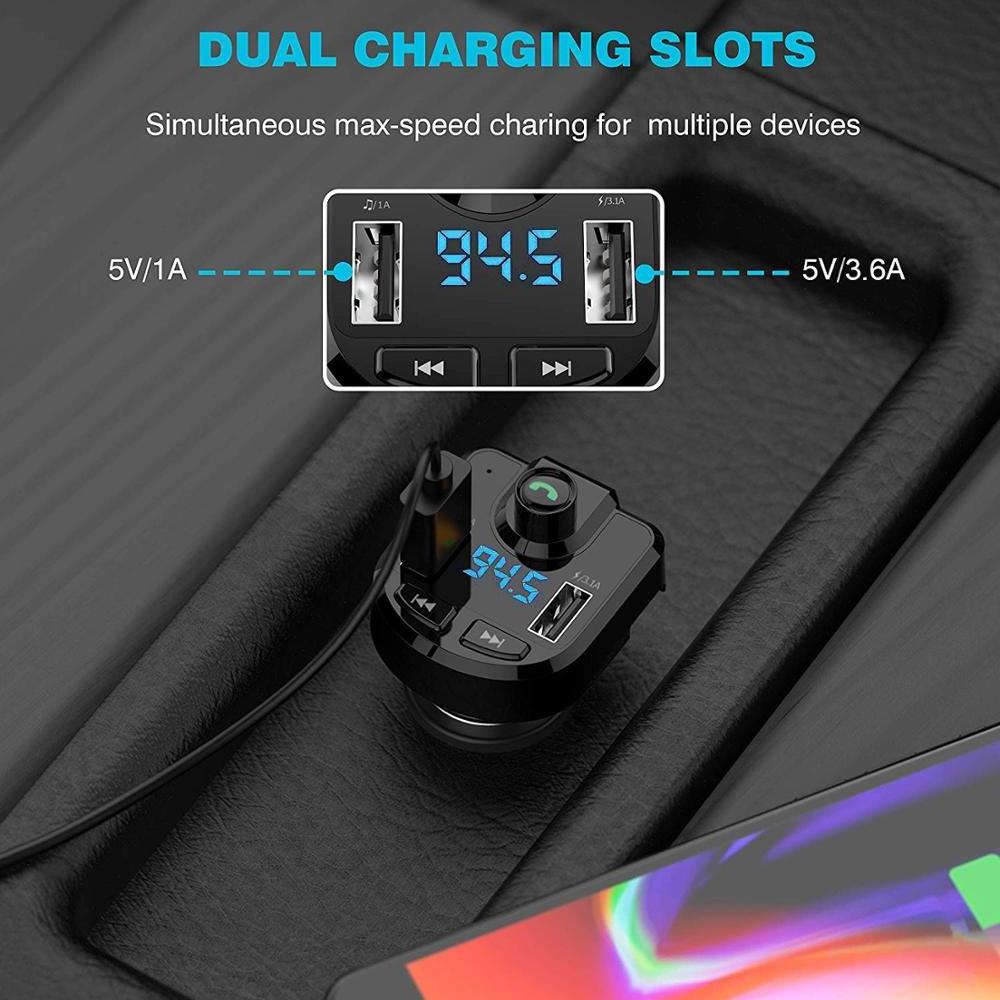 Wireless FM Transmitter Car Kit Radio Receiver MP3 Player with USB Car Charger Read Micro SD Card and USB Flash Drive