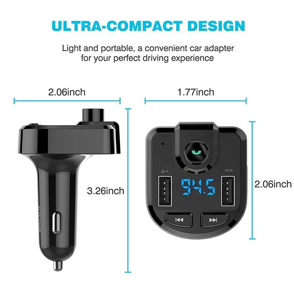 Wireless FM Transmitter Car Kit Radio Receiver MP3 Player with USB Car Charger Read Micro SD Card and USB Flash Drive