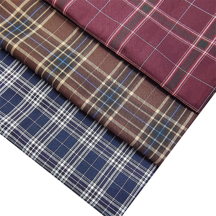 Wholesale fashion  yarn dyed plaid fabric stock lot Breathable  Polyester Cotton  lattice Garment Fabric for skirts