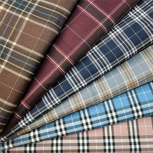 Wholesale fashion  yarn dyed plaid fabric stock lot Breathable  Polyester Cotton  lattice Garment Fabric for skirts