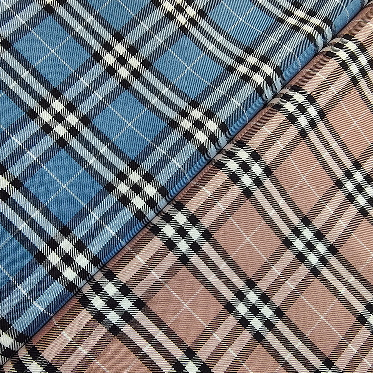 Wholesale fashion  yarn dyed plaid fabric stock lot Breathable  Polyester Cotton  lattice Garment Fabric for skirts