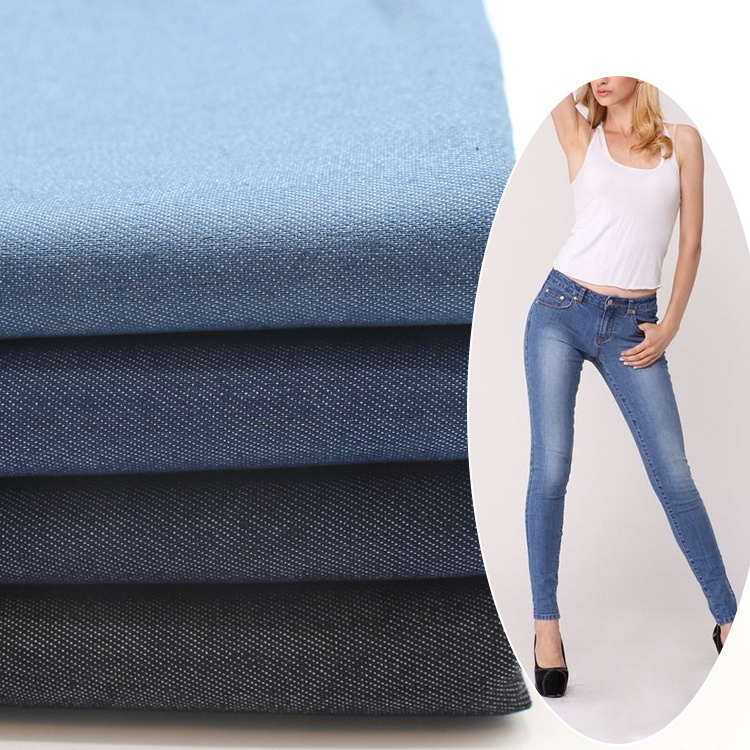 150D Cotton Polyester Lighted Weight Denim Fabric 6OZ Stock Lot Indigo Washed Cheap Jeans Fabric