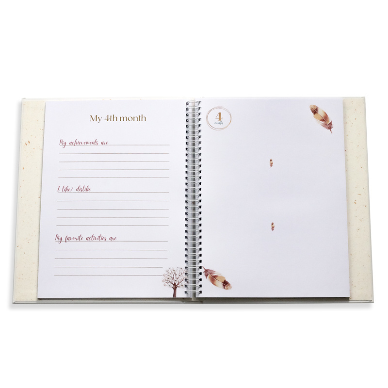 Baby growth record album book printed with environmentally friendly ink that can save photos Spiral book