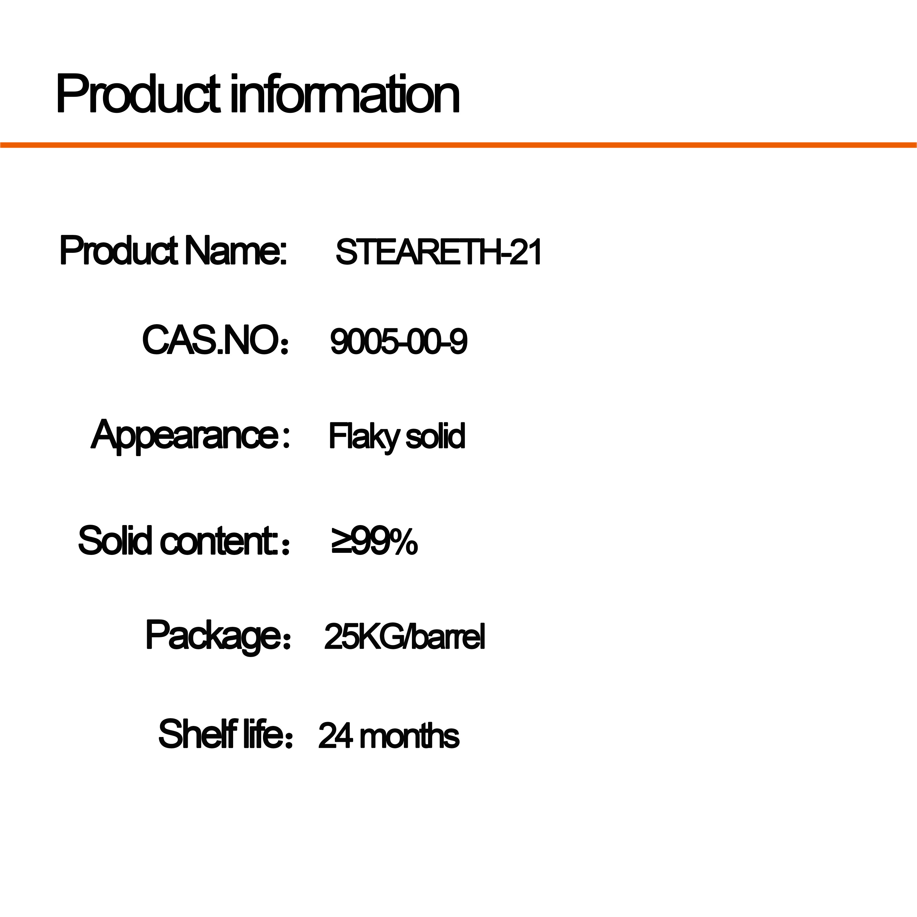 STEARETH-21 CAS 9005-00-9 Emulsifying wax Alkyl alcohol ethoxylate Cosmetic Raw Materials Emulsifying agent Factory price