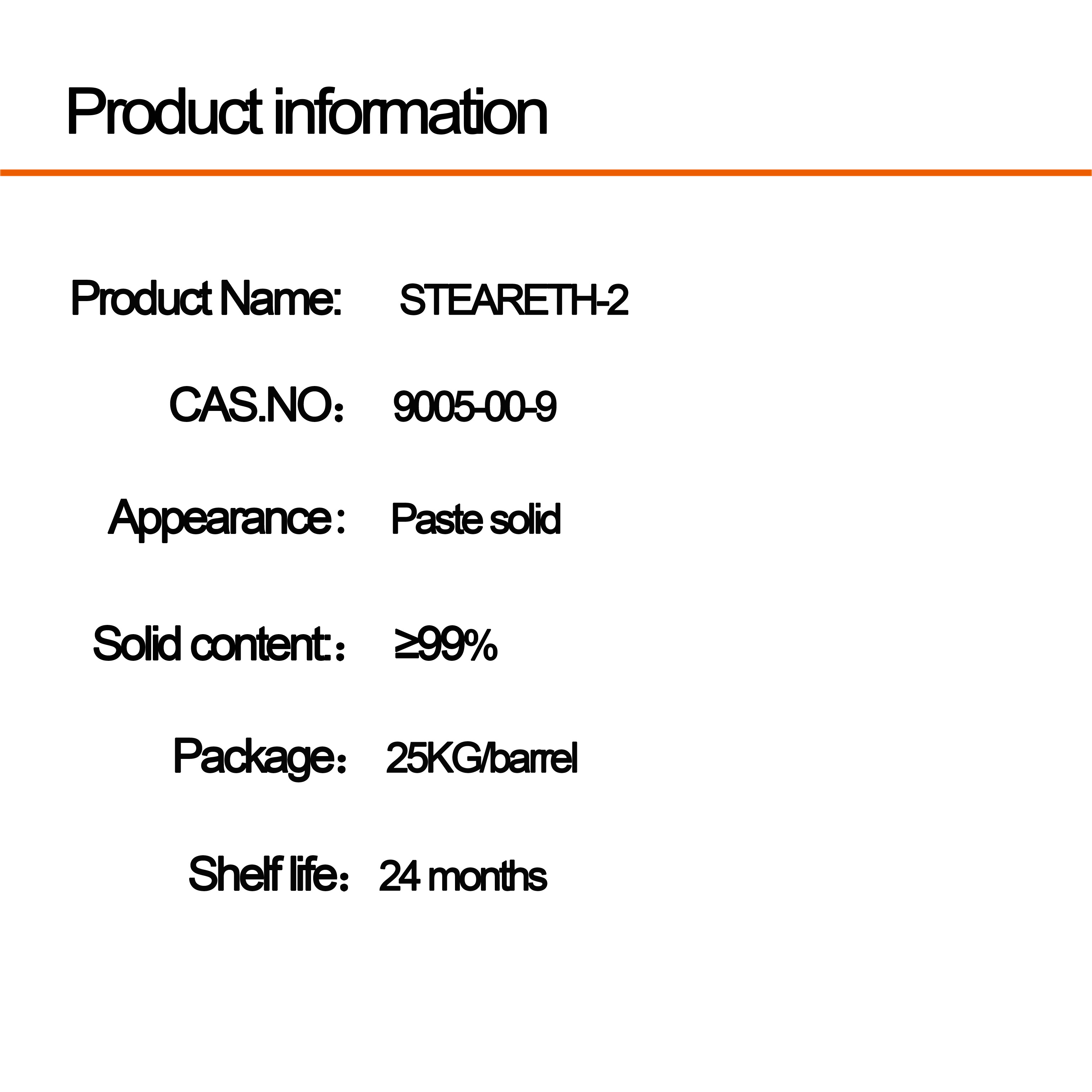 STEARETH-2 CAS 9005-00-9 emulsifying wax Alkyl alcohol ethoxylate Cosmetic Raw Materials Emulsifying agent Factory price