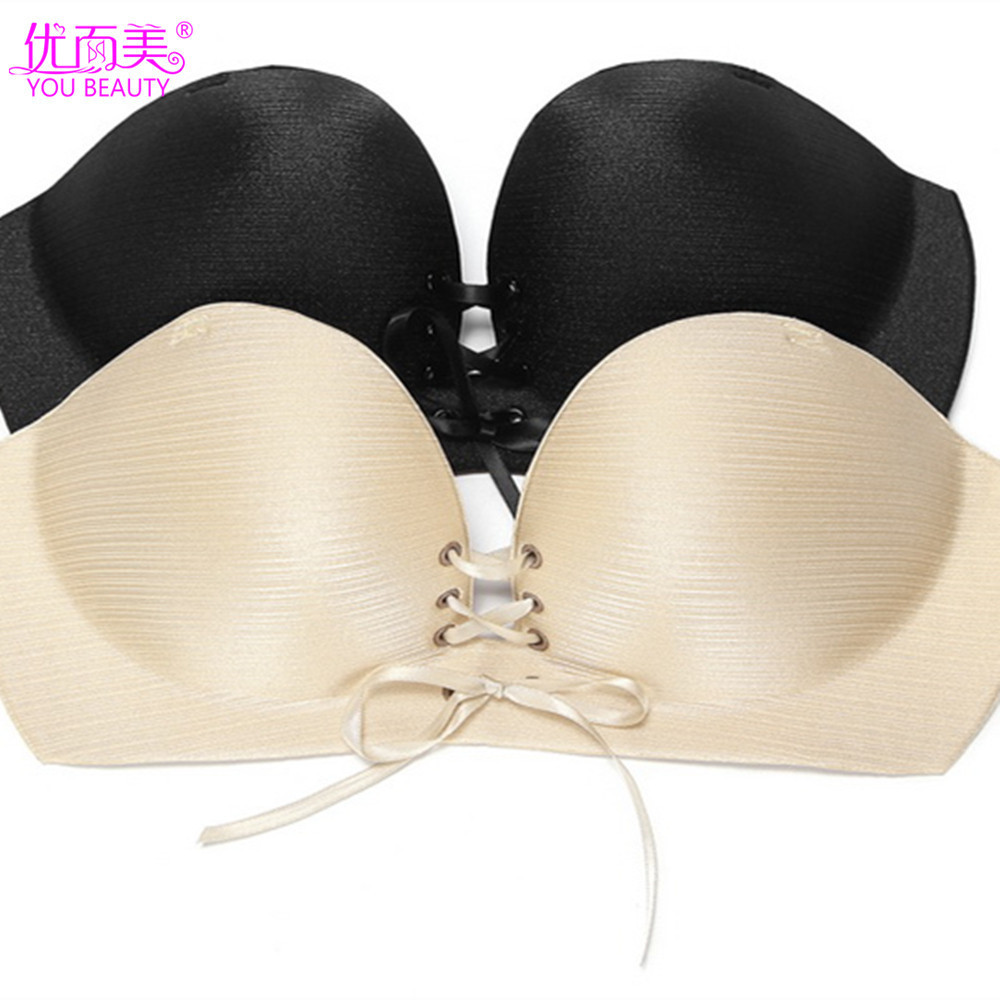 Sexy 4D inflatable gather invisible push up air pump bra tube top wedding dress bra