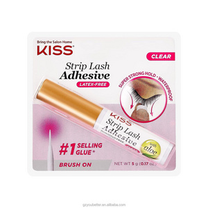 Clear Strip Lash Adhesive With Aloe Waterproof  Super Strong Hold Eyelash Glue with Brush Applicator