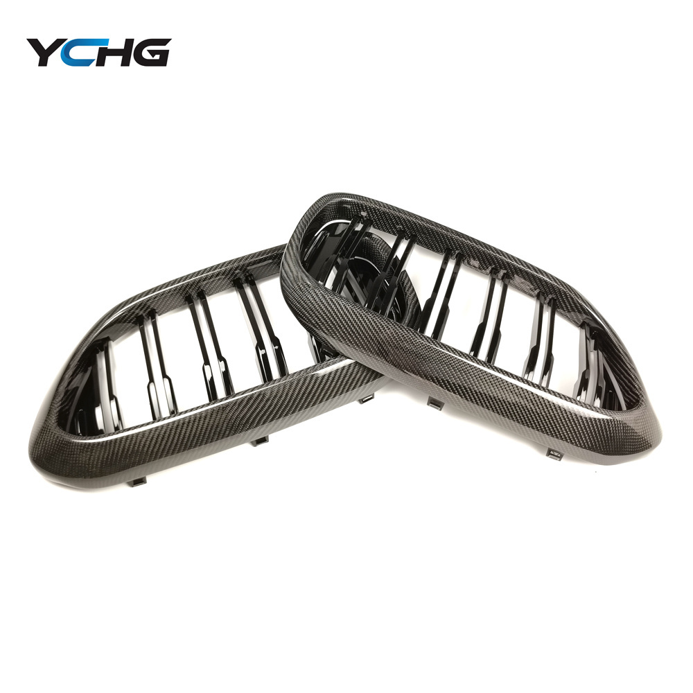 G30 Double Slat Carbon Fiber Front Bumper Kidney Grill For BMW 5 Series pre-lci G30 G31 F90 M5 2017-2019 car part