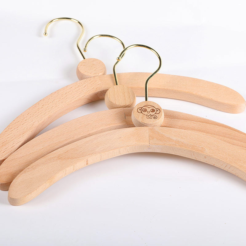 Natural color Arcuation Clothes Rack Customization Children's Hanger Wood Kid's  Clothes Hanger