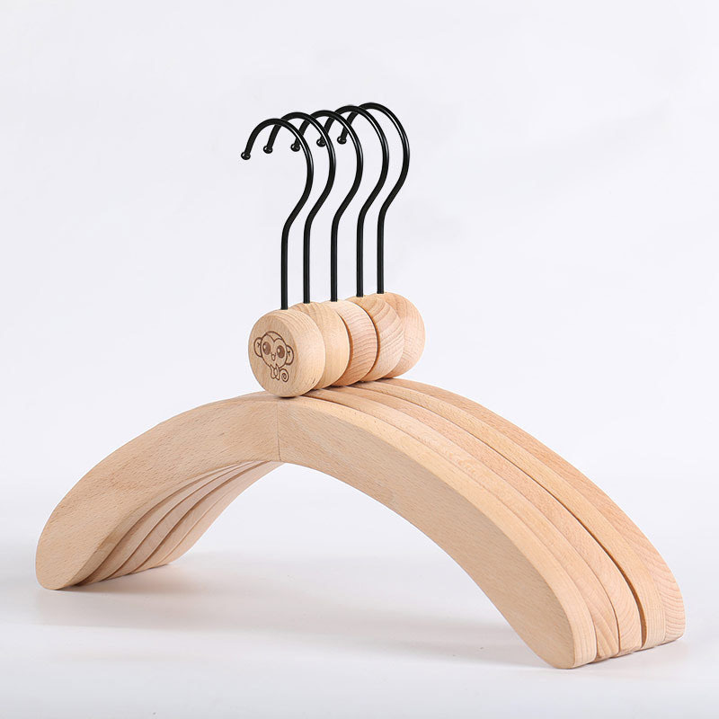 Natural color Arcuation Clothes Rack Customization Children's Hanger Wood Kid's  Clothes Hanger