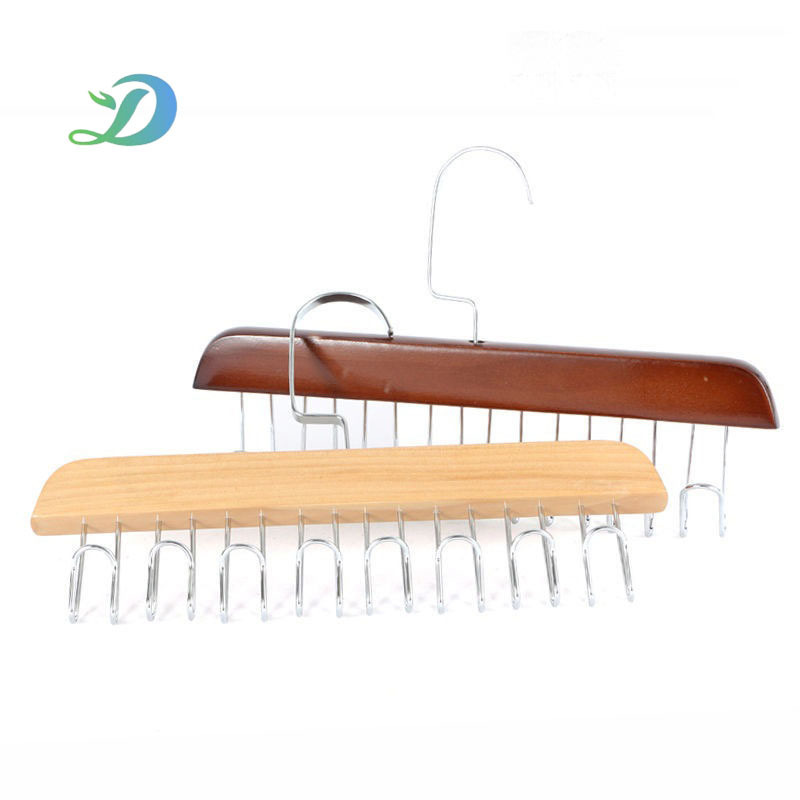 Wholesale Wooden Underwear Hanger Multifunctional Practical Solid Wood Belt Tie Hanger