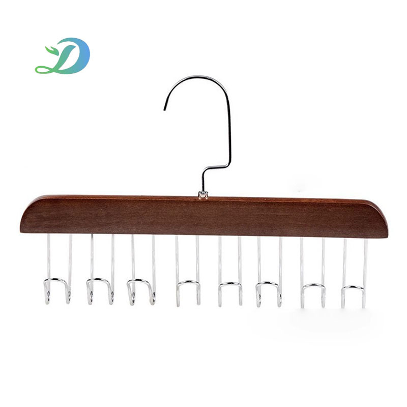 Wholesale Wooden Underwear Hanger Multifunctional Practical Solid Wood Belt Tie Hanger