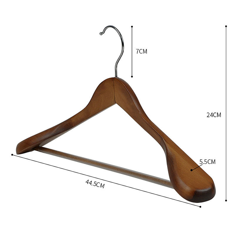 Hot Sales Dark suit Hanger Wide shoulder Solid Wood Coat Tree Women's clothes Hanger