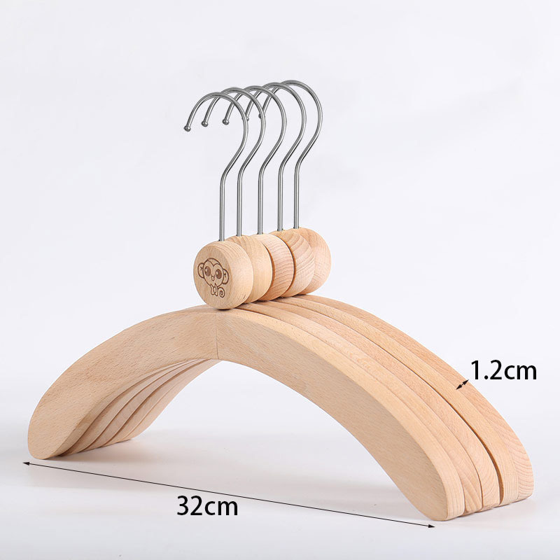 Natural color Arcuation Clothes Rack Customization Children's Hanger Wood Kid's  Clothes Hanger