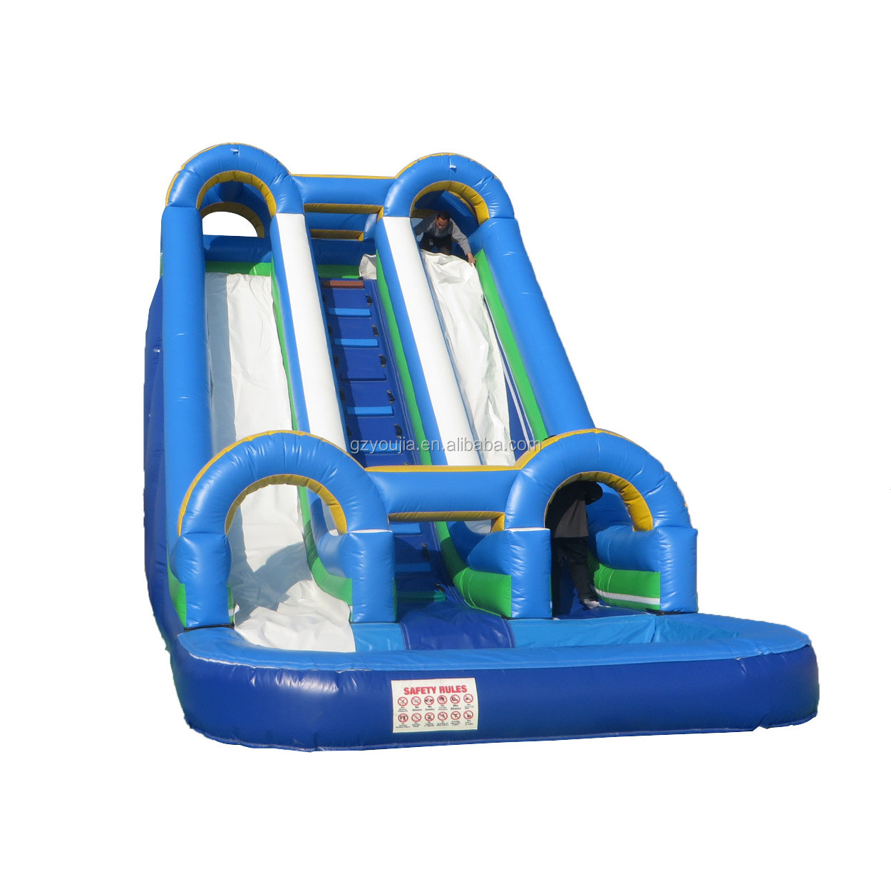 YOJA/OEM 2021 new arrival Blue Adults and Kids Inflatable water slide with big swimming pool for rental or sale