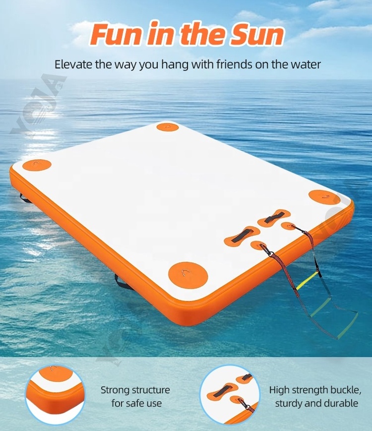 Inflatable Dock Platform 6ft/8ft/10ft/12ft Floating Raft with Air Pump inflatable water floating platform island