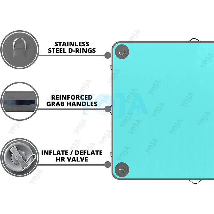 Inflatable Floating Dock Air Dock Platform Floating Island Raft with None-Slip Surface for Pool Beach Ocean