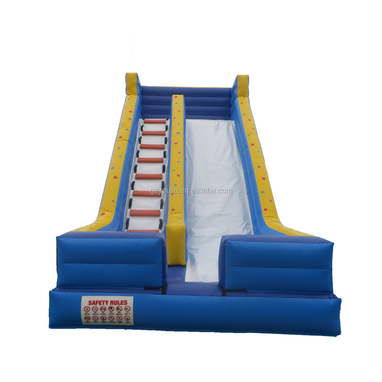 YOJA/OEM 2021 new arrival Blue Adults and Kids Inflatable water slide with big swimming pool for rental or sale