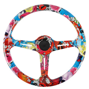 New cartoon pattern printing Steering wheel 14inch 350mm racing Steering wheel acrylic ordinary racing steering wheel