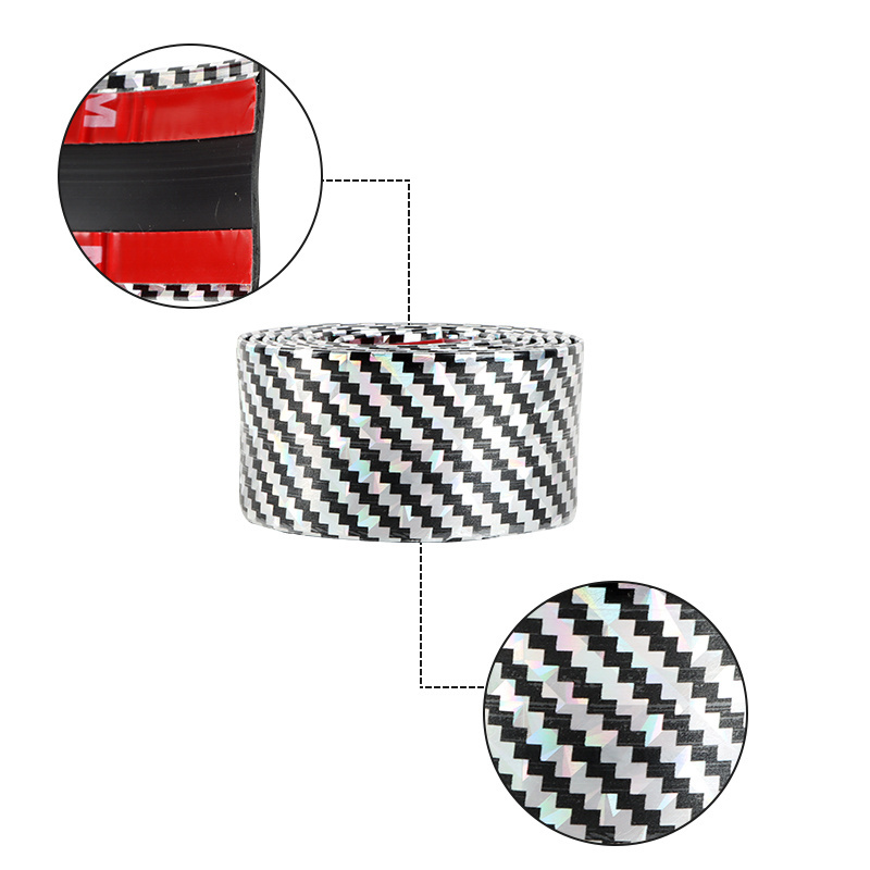 5D Carbon Fiber Car Anti Scratch Protector Tape Sticker Waterproof Body Bumper Trunk Door Sills Step Sill Protection