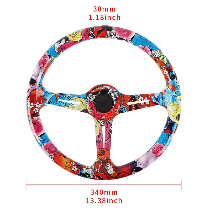 New cartoon pattern printing Steering wheel 14inch 350mm racing Steering wheel acrylic ordinary racing steering wheel