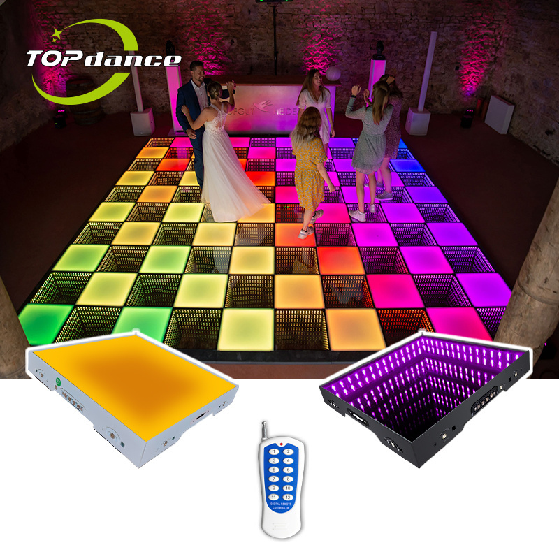 piste de danse effect 3d mirror led dance floor for wedding night club dj events show