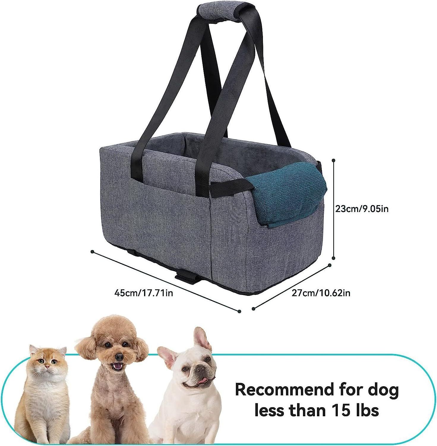 Manufacture Wholesale Portable Fully Detachable Travel Pet Dog Car Center Console Armrest Booster Seat