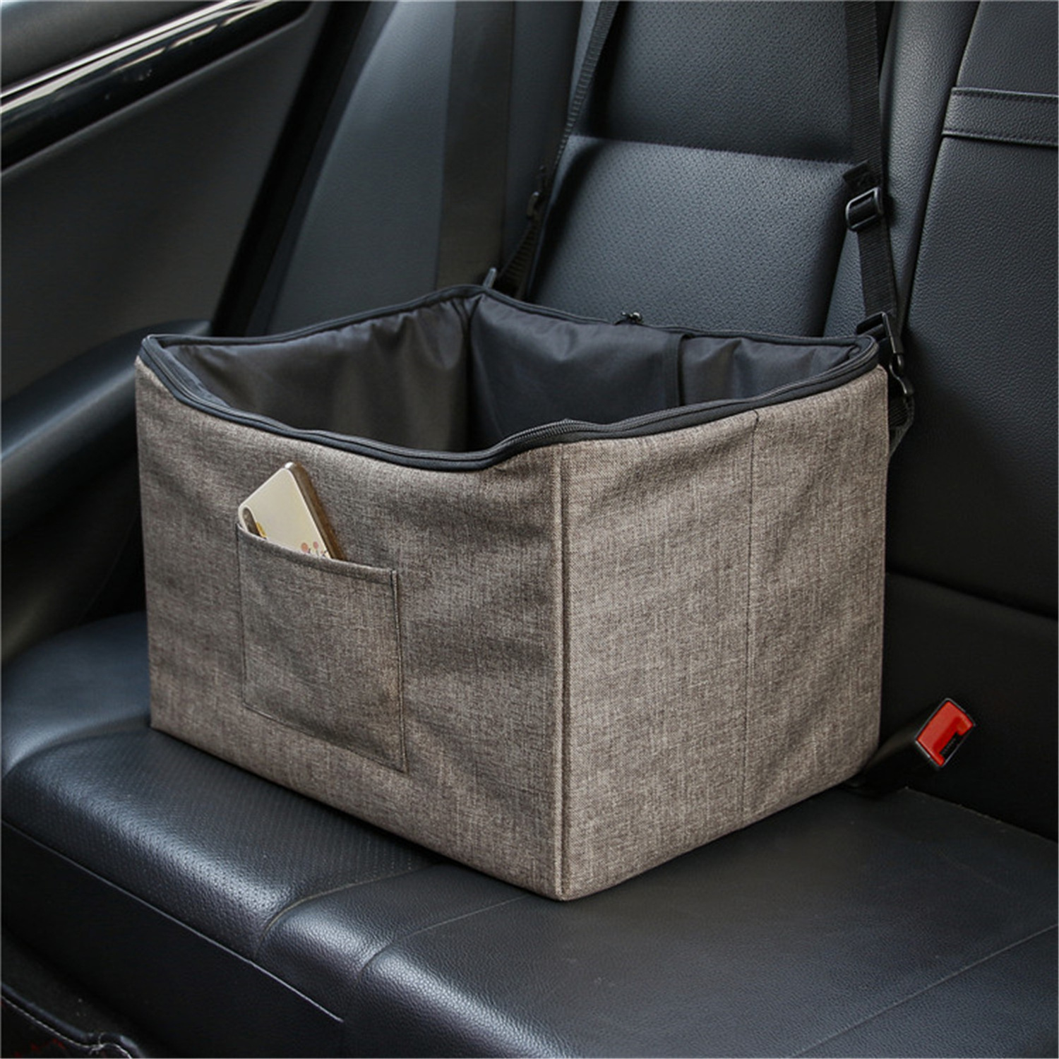 Customize Wholesale Dog Backseat Cover Waterproof Foldable Travel Small Dog Car Booster Middle Center Console Seat With Belt