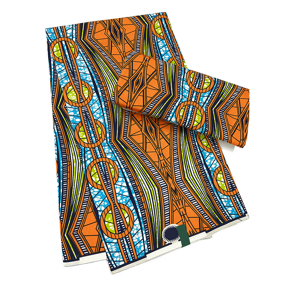 Hot Sale 100% Cotton African Wax Print Fabric Veritable Real Wax African Ankara Fabric 6 Yards Ghana Loincloth