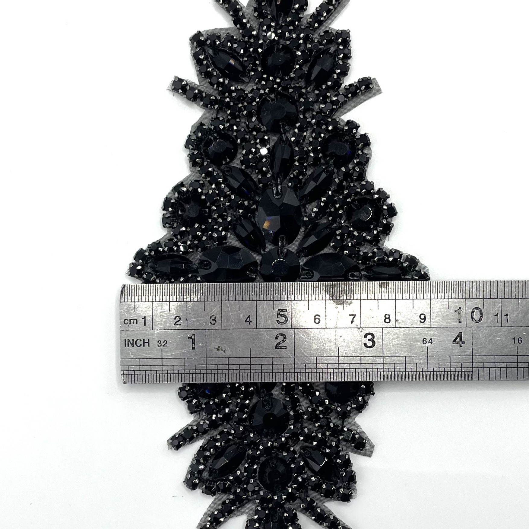 Fashion wholesale black glass rhinestone handmade sewing accessories decoration for wedding belt