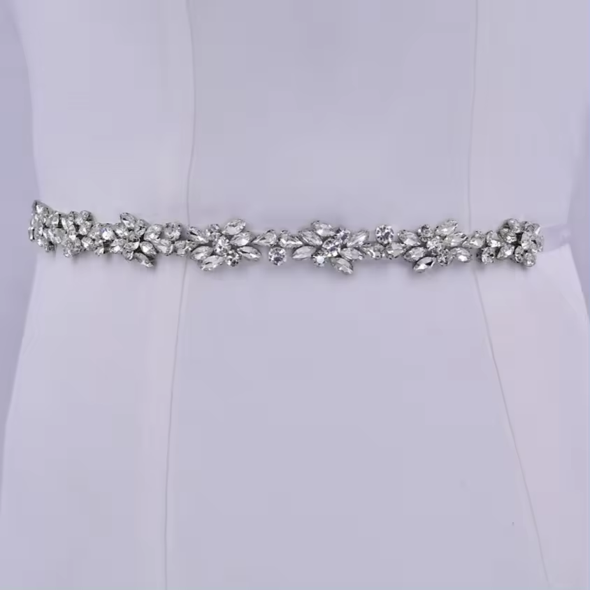 Fashion Wholesale wedding bridal waist belt rhinestone applique for dress